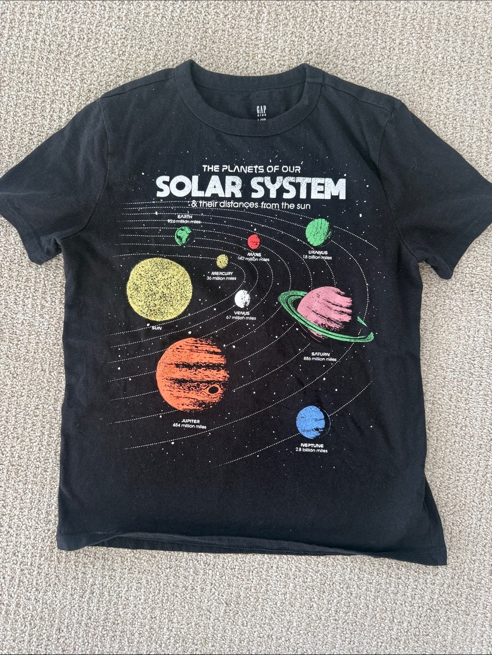 Boys GAP Black Solar System Graphic Tee